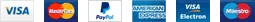 Visa, Mastercard, PayPal, American Express, Visa Electron and Maestro